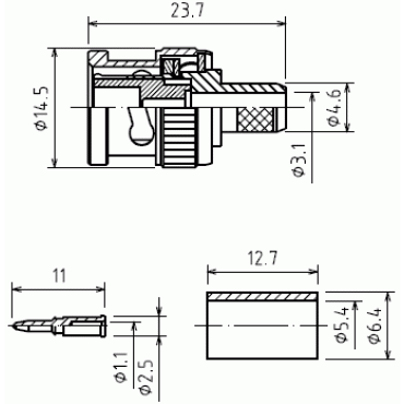 BNC RG 58 (обжимной), Коннектор обжимной 066006