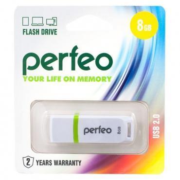 Флеш-диск  8Gb Perfeo C11 USB2.0, белый