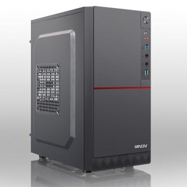 Корпус Minitower Ginzzu B190 2*USB 2.0,AU mATX черный