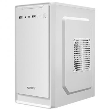 Корпус Minitower Ginzzu B185 White 2*USB 2.0,AU mATX