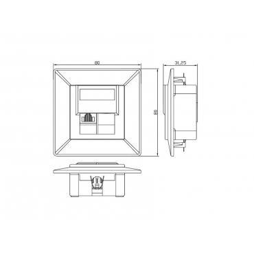 Розетка RJ-45 Lev5e одинарная, внутренняя Hyperline