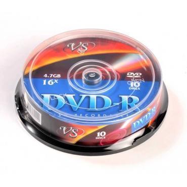 Диск DVD-R VS 4,7Gb 16x Cake Box (10шт