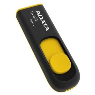 Флеш-диск 32Gb ADATA UV128, USB 3.0, черный/желтый