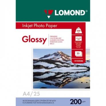 Бумага А4 Lomond Ink Jet 200г 25л Глянцевая (0102046