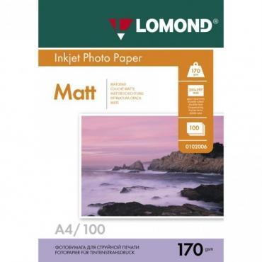 Бумага А4 Lomond Ink Jet 170г 100л Матовая двухстороняя