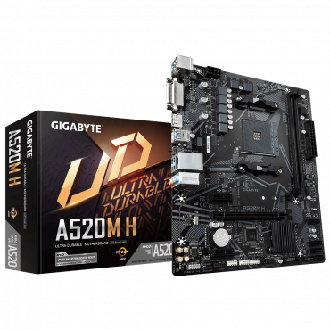 Материнская плата Gigabyte A520M H [AM4, AMD A520