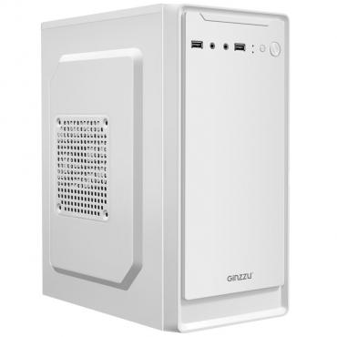 Корпус Minitower Ginzzu B185 White 2*USB 2.0,AU mATX