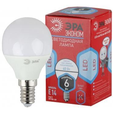 Лампа светодиодная  ЭРА LED smd P45-6w-840-E14 (4000K