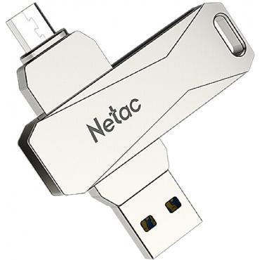 Флеш-диск 32Gb Netac U381, USB 3.0+microUSB, металлическая