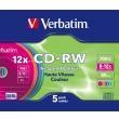 Диск CD-RW Verbatim 700Mb 8x-12x 80 мин Cake Box Color