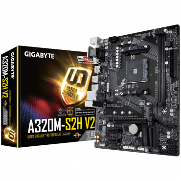 Мат.плата s-AM4 Gigabyte GA-A320M-S2H V2, AMD B350