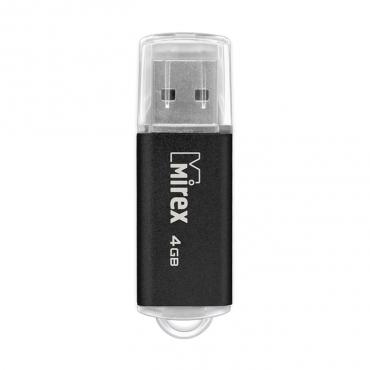 Флеш-диск  4Gb Mirex Unit, USB 2.0, черный