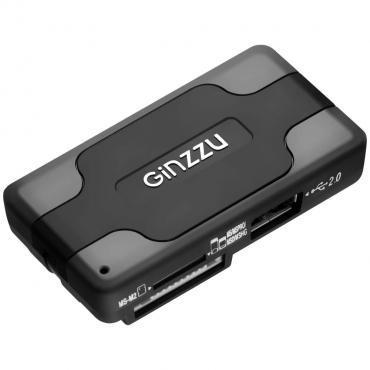 Карт-ридер Ginzzu GR-417UB, USB 2.0, Micro SD, SD