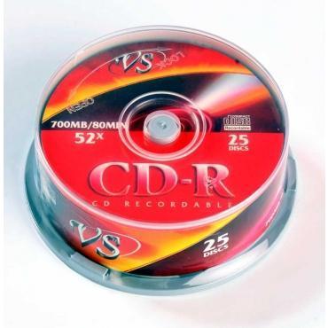 Диск CD-R VS 700Mb 80мин Cake box (25шт) printable